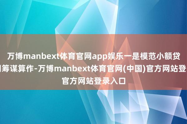 万博manbext体育官网app娱乐一是模范小额贷款公司筹谋算作-万博manbext体育官网(中国)官方网站登录入口