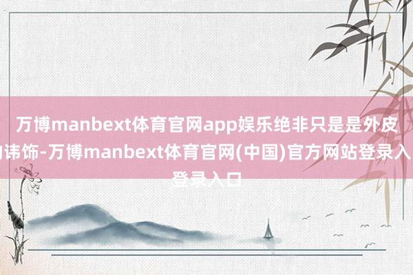万博manbext体育官网app娱乐绝非只是是外皮的讳饰-万博manbext体育官网(中国)官方网站登录入口