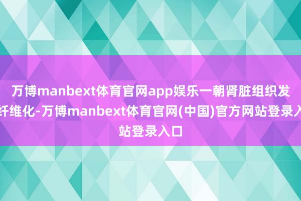 万博manbext体育官网app娱乐一朝肾脏组织发生纤维化-万博manbext体育官网(中国)官方网站登录入口
