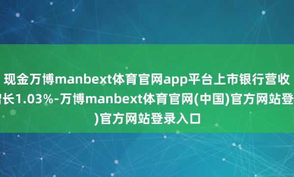 现金万博manbext体育官网app平台上市银行营收同比增长1.03%-万博manbext体育官网(中国)官方网站登录入口
