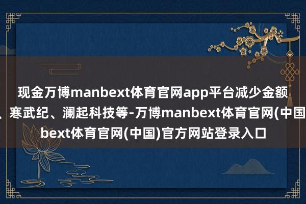 现金万博manbext体育官网app平台减少金额居前的有中芯海外、寒武纪、澜起科技等-万博manbext体育官网(中国)官方网站登录入口